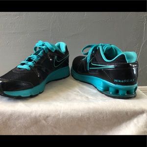 Black and teal Nike shoes